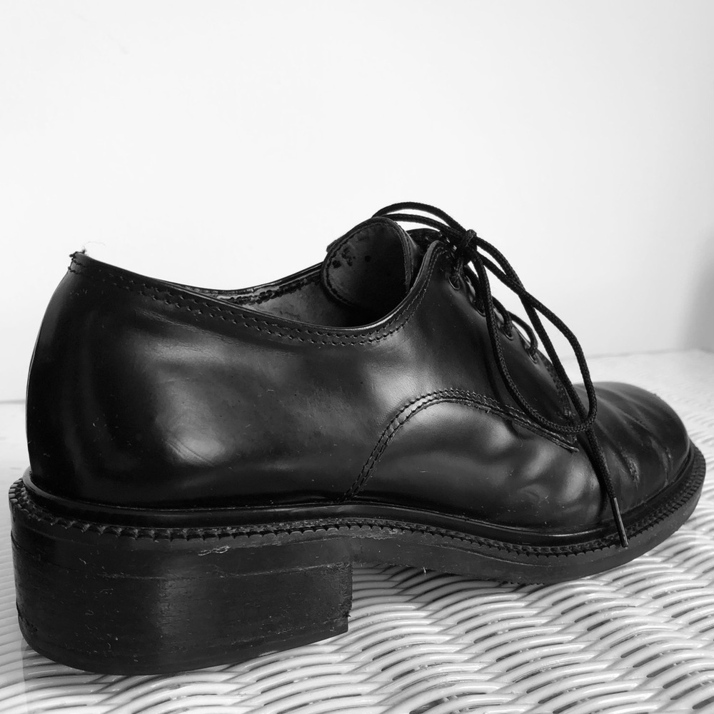 Enzo Angiolini 90s Black Leather Lace-Up Oxford, lug sole Shoes sz 7.5M - Picture 16 of 16